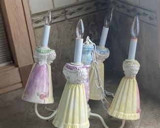 Precious light fixture . . . just needs small shades