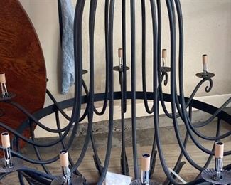Extra large black metal chandelier