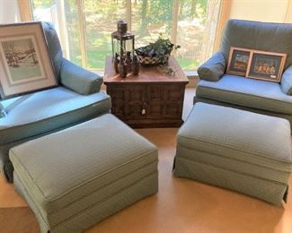Matching chairs and ottomans