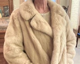 White mink jacket from Neiman-Marcus