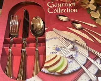 Stainless dinnerware in the box