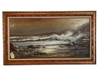 Lot 011
Mid Century "Seascape" Decorator Signed Oil on Canvas