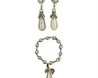 Lot 405
Signed Miriam Haskell Earrings and Bracelet