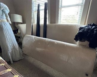 gorgeous queen size bed upholstered