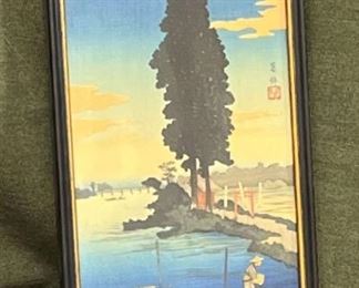 Artist Signed Asian Woodblock Print