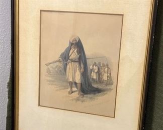 DAVID ROBERTS (1796-1864), "ARABS OF THE TRIBE OF THE BENISAID" Lithograph