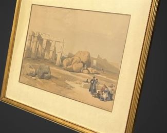David Roberts Lithograph Fragments of the Great Colossi, at the Memnonium