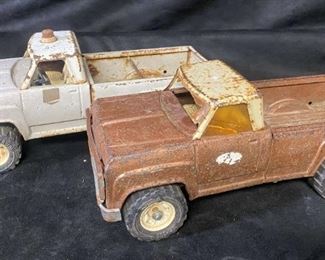 Pair Of Vintage Tonka Metal PickUp Trucks
