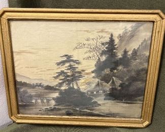 Unsigned Asian Painted Silk