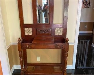 ANTIQUE HALL TREE/UMBRELLA STAND