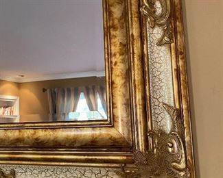 DETAIL of LOVELY GOLD GILT MIRROR