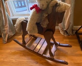 CHILD's ROCKING HORSE AND BEAR