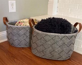 Grey cloth baskets