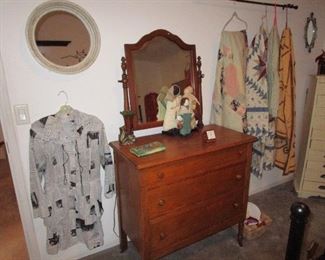 Antique dresser, clothing