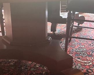 Large double pedestal dining table circa 1860