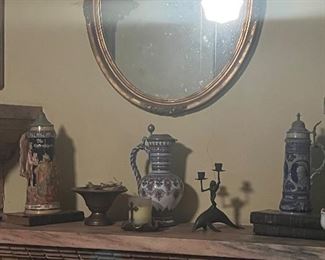 Oval gilt mirror 1890-1910