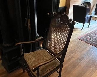 Very fine walnut caned chair circa 1800