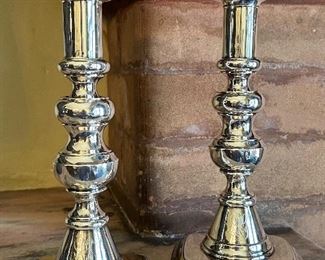 Sterling 18th C candlesticks