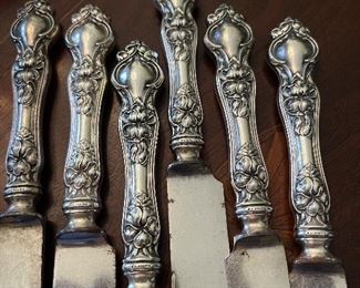 Gorgeous sterling meat knives