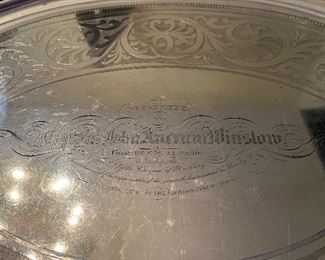 Silver plate USS KEARSAGE ceremonial presentation tray
$9000 FIRM