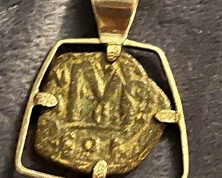 Large 14K Atocha coin