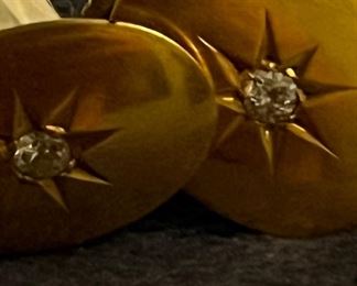 Beautiful Edwardian diamond and gold earrings or could be made into cuff links