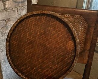 Victorian caned basket tray…very old weave
