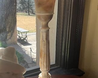 Stunning carved marble lamp early 1900