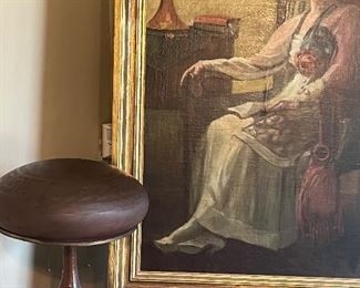 Mrs Winslow featured with antique bronze lamp