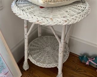 Round Wicker End Table $ 36.00
