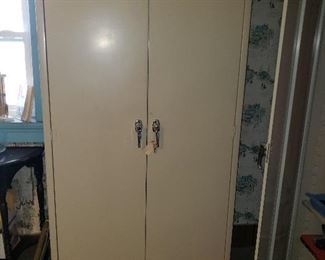 One of multiple metal cabinets