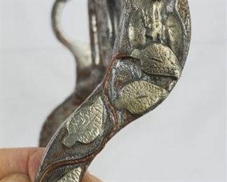 Antique JR McChesney Silver Mounted Steel Owl Bit