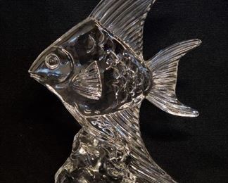 Signed 9" WATERFORD Angel Fish Crystal Figurine and other Waterford crystal