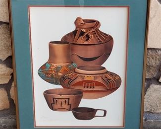 Stunning repousse copper Arts and Crafts Revival art piece entitled "Kolowisi and Sky Spirit", by Oberkirsch Designs of Hillsboro, Missouri. The studio specializes in Native American designs in copper. Signed JM. Original purchase price was $375. 22" x 16", gallery framed in a deep 28" x 22" shadowbox frame.