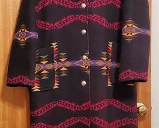 Ladies PENDLETON Rimrock Jacquard Wool Coat XL