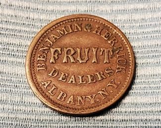 Silver dollars & other early 19th century US coins, store tokens, and Civil War tokens