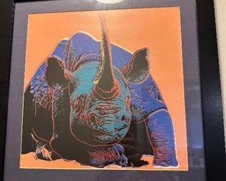 Andy Warhol endangered black rhino