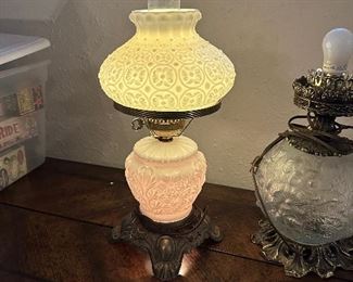 milk glass hurricane lamp