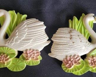 1987 Miller Studio Chalkware Swans