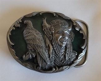 Siskiyou Indian Chief & Eagle Belt Buckle