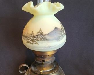 Fenton Satin Painted Lamp