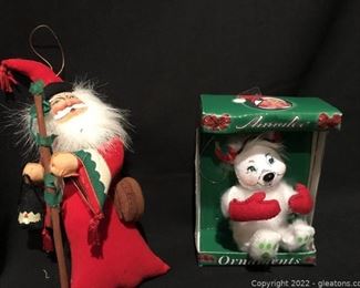 Anna Lee Santa Ornament and Little Bear