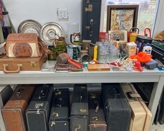 Empty vintage instrument cases