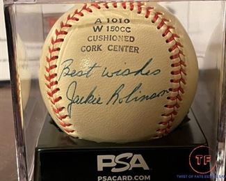 Signed JACKIE ROBINSON Baseball with PSA COA (8.5) with Original Box and Provenance Letter