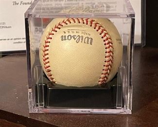 Signed JACKIE ROBINSON Baseball with PSA COA (8.5) with Original Box and Provenance Letter