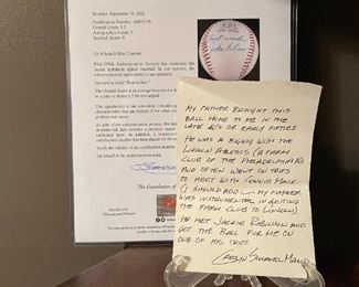 Signed JACKIE ROBINSON Baseball with PSA COA (8.5) with Original Box and Provenance Letter