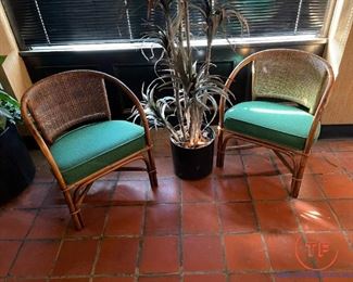 John Wisner for FICKS REED 1950'S Rattan Chairs