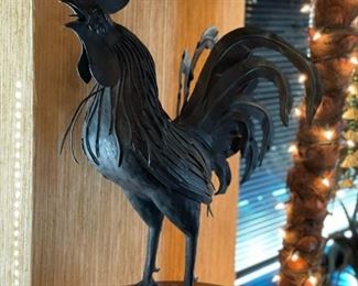 Metal Rooster Sculpture