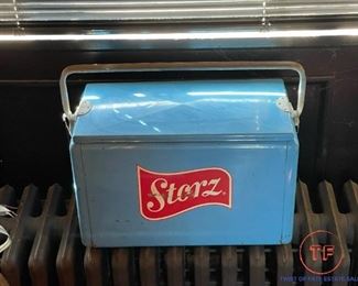 Vintage STORZ Blue Metal Beer Cooler