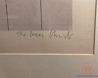 1984 Lithograph The Pont Neuf Wrapped for Paris Signed to "The Baers" by CHRISTO